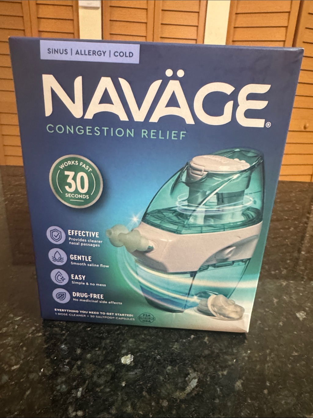 New Navge Congestion Relief Nasal Irrigation Device  Teal  White